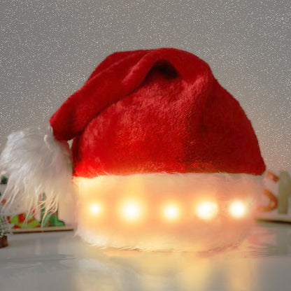 Christmas Hat LED Light Plush for both Children and Adult