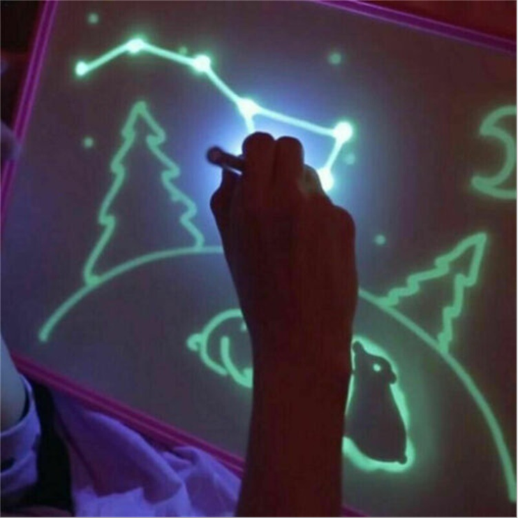 Light Drawing Board for Kids the Glow in Dark Neon Effect Draw Pad