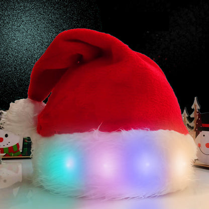 Christmas Hat LED Light Plush for both Children and Adult