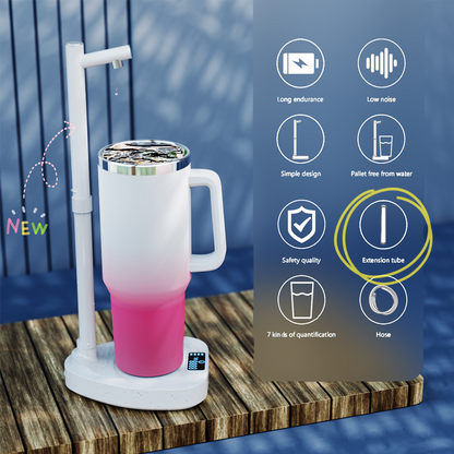 Rechargeable Desktop Water Dispenser with Water Bottle and Stand