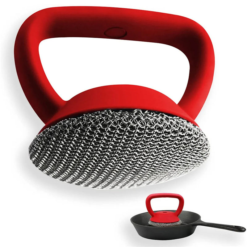 Round Chainmail Scrubber Brush Kitchen Gadgets