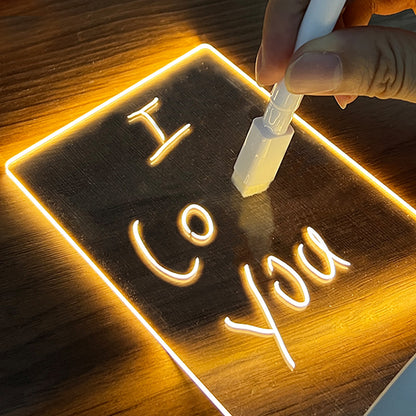 Creative Led Night Light Message Board With Pen Gift