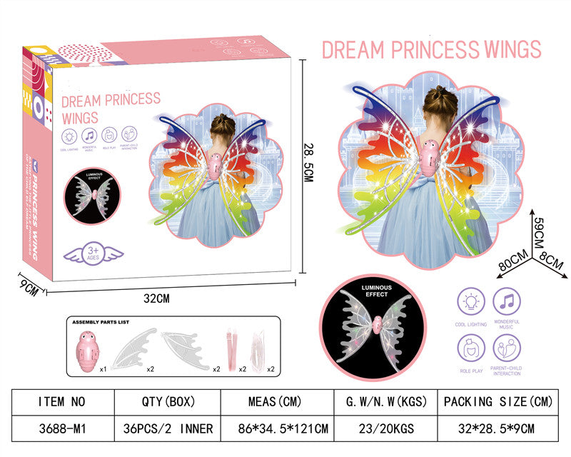 Girls Electrical Butterfly Wings With Lights Glowing