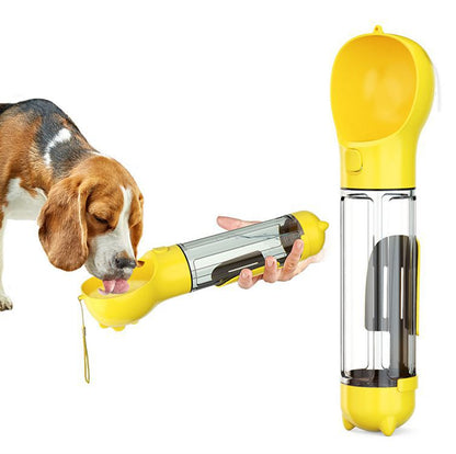 3 In 1, Portable Cat Dog Water Bottle, Food Feeder Drinker & Poop Dispenser