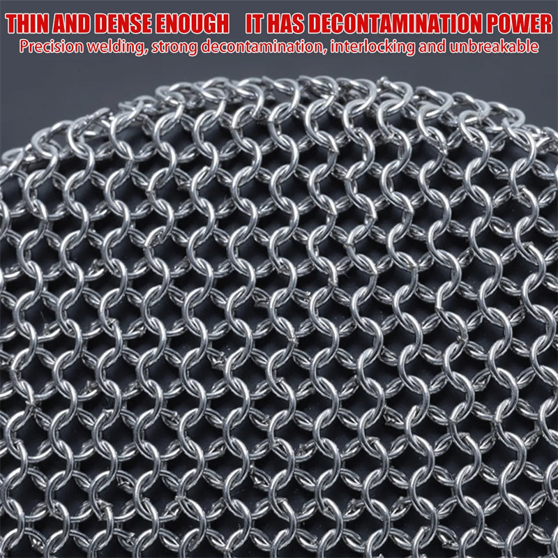 Round Chainmail Scrubber Brush Kitchen Gadgets