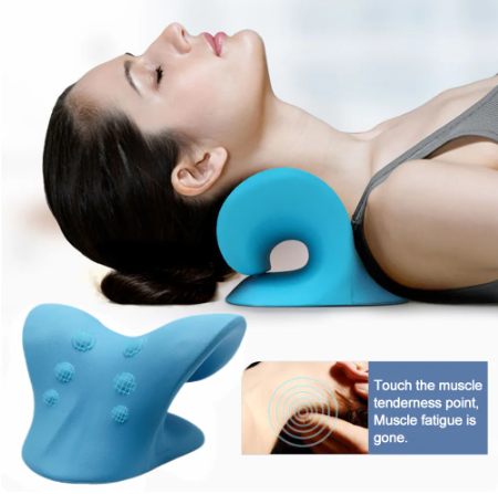 Cervical Massage Traction Pillow Cervical Massage Corrector Cervical Vertebral Restoration Relaxation Anti-bow C-Type Home Fitness Equipment